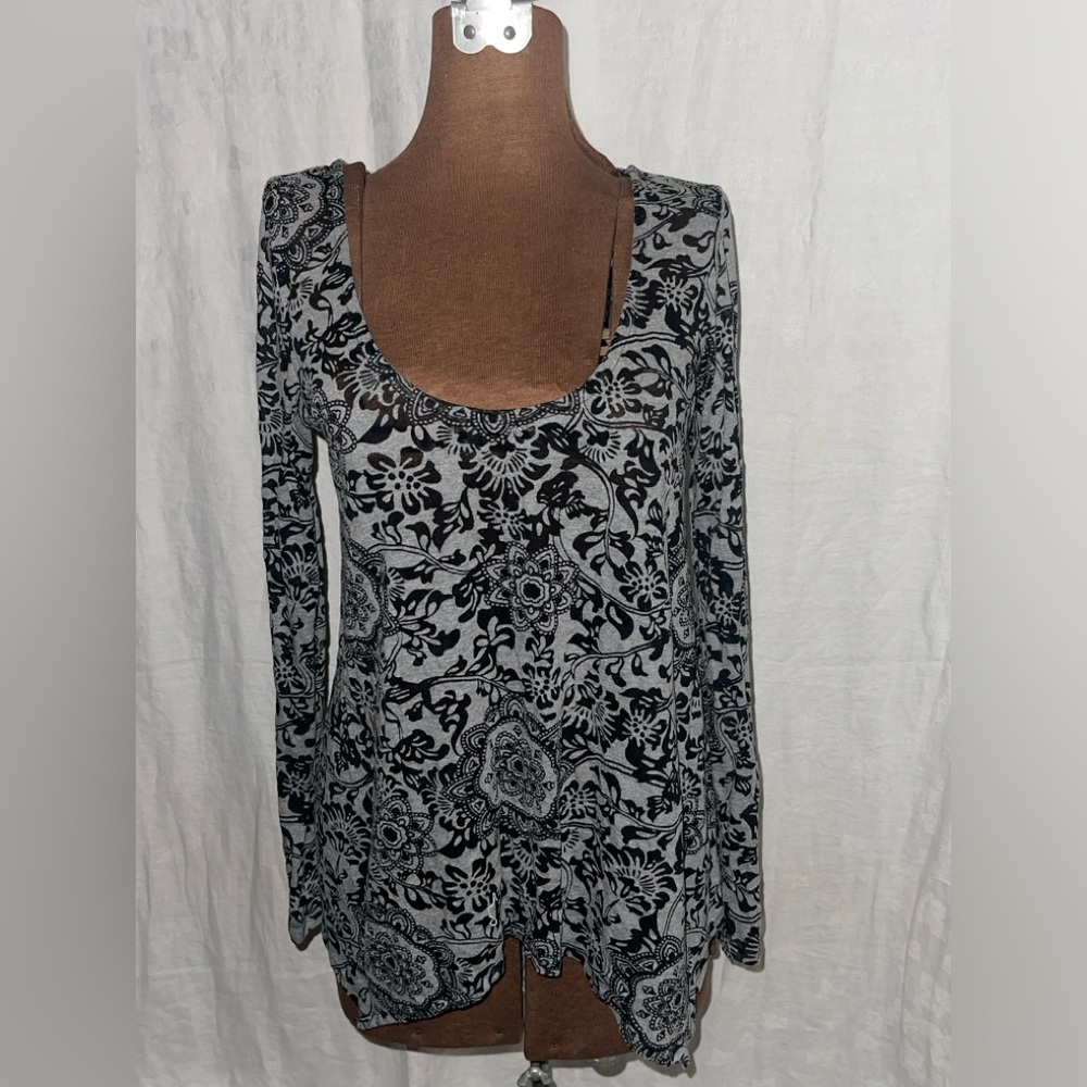 Balance Collection Long Sleeve Top Black/Gray Small